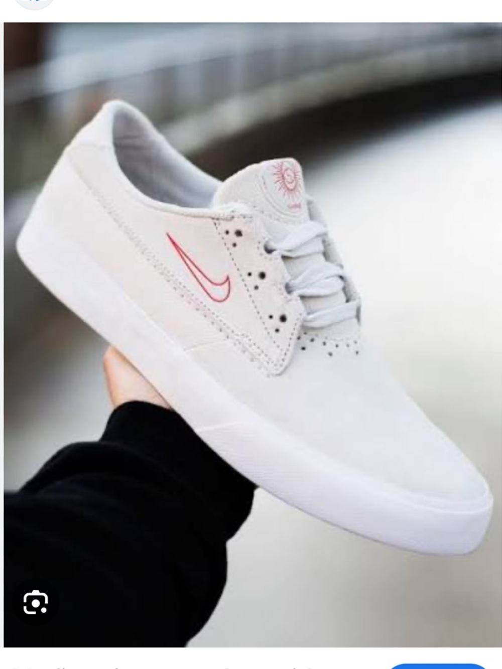Nike Men’s White Sneakers with Pink Swoosh